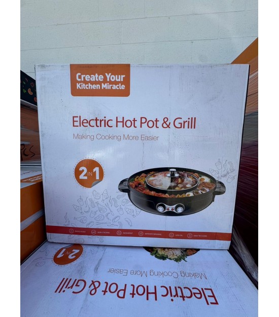 Food Party 2 in 1 Electric Smokeless Grill and Hot Pot. 246 Units. EXW Los Angeles